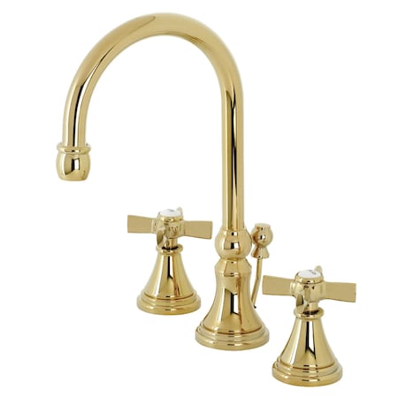 Kingston Brass KS2982ZX Millennium Widespread Bathroom Faucet W/ Brass Pop-Up, Brass KS2982ZX